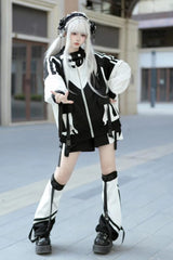 [Wing Light Machinery] Long Sleeves Print Jirai Kei Cool Coat 4 Colors - Product - 2