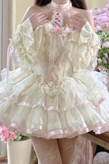 Multi-Color Ballet of Flora Halterneck Multi-layer Ruffle Lace Sweet Lolita Dress - Product - 11
