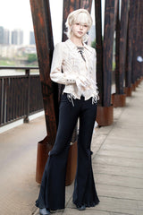 Black [Gold Hunter] Long Sleeves Pirate Style Gothic Long Pants - Product - 2