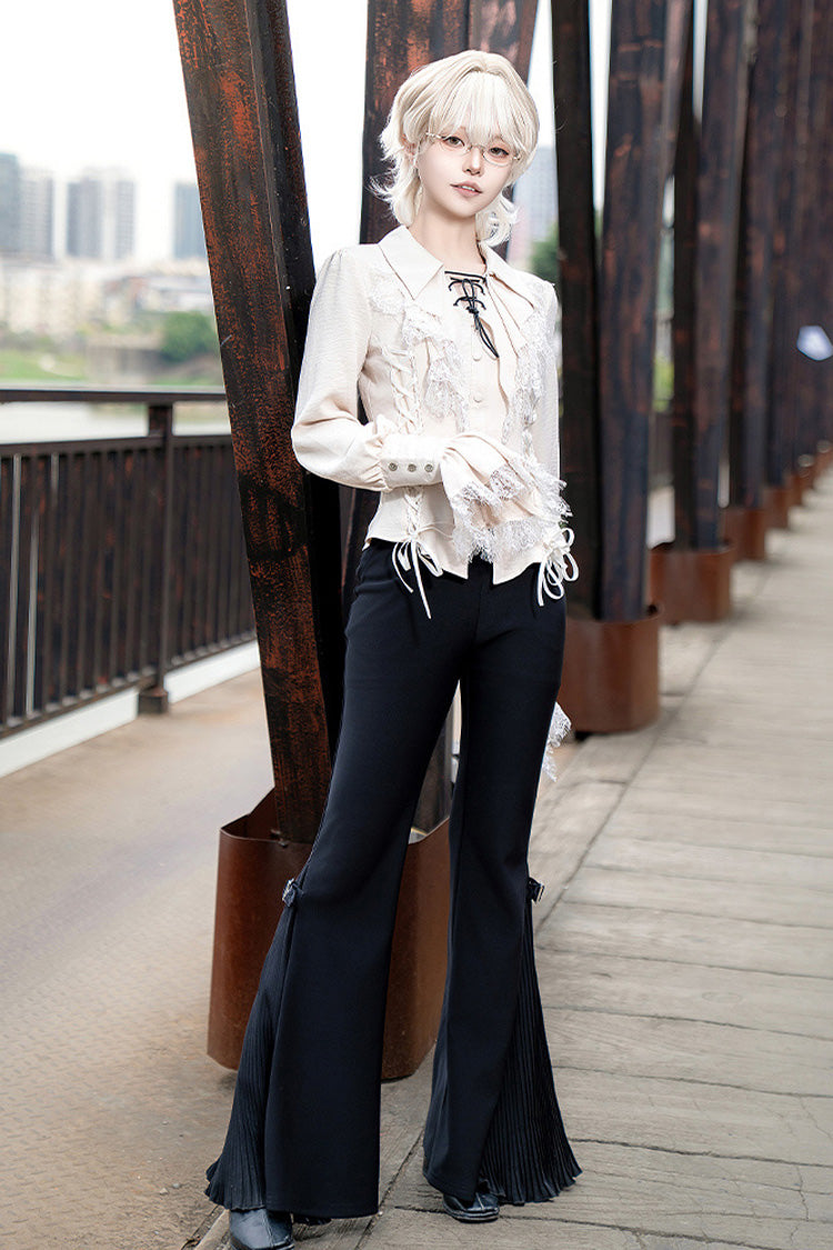 Black [Gold Hunter] Long Sleeves Pirate Style Gothic Long Pants - Product - 2