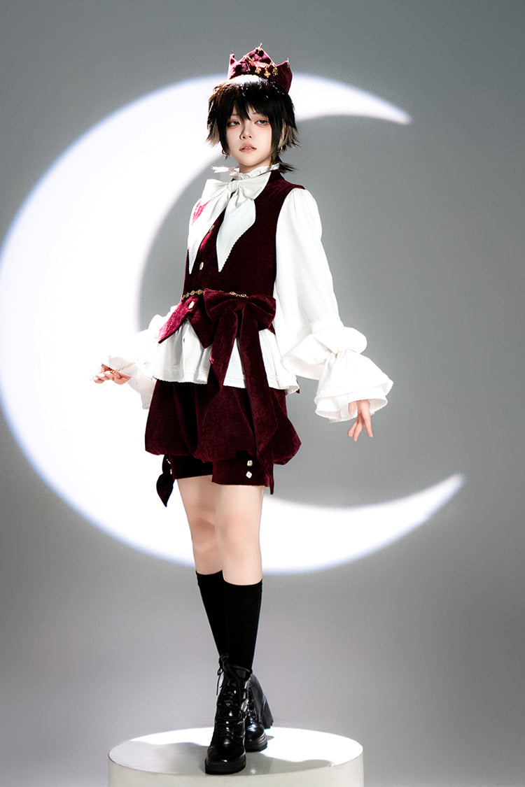 Red [Rabbit Hunt] Sweet Prince Handsome Ouji Lolita Vest - Product - 4