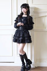 Jirai Kei Navy Collar Long Sleeves Bowknot Lace Sweet Japanese Blouse 3 Colors - Product - 14