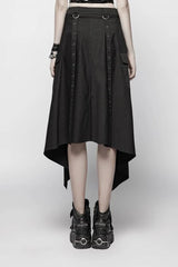 Black Metal Eyelets Detachable Women's Punk Skirt - Product - 3