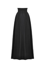 Black High Waisted Heart Embroidered Lace Women's Gothic Maxi Skirt - Product - 12