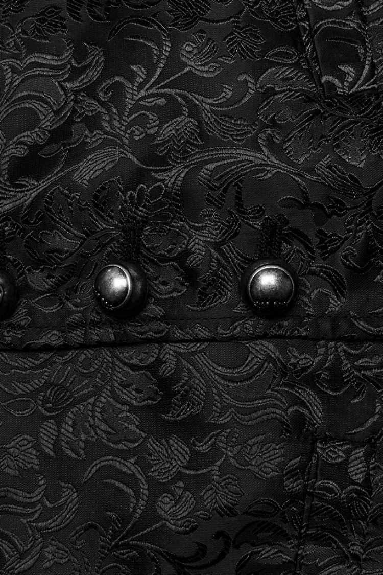Black V Collar Jacquard Lace-Up Men's Gothic Vest - Product - 8