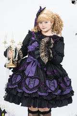 Black/Purple [Frosted Sugar Gift Box] Sleeveless Ruffle Bowknot Gothic Plus Size Princess Lolita Jsk Dress - Product - 3