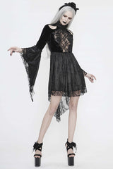 Black Chest Embroidered Beaded Off Shoulder Womens Gothic Dress - Product - 4