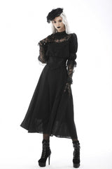 Black Ruffled Floral Embroidered Lace-Up Women's Gothic Corset - Product - 10
