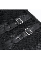 Black Round Collar Mesh Stitching Men's Punk T-Shirt - Product - 9
