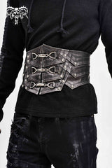 silver Lace-Up Men's Punk Faux Leather Rivers Belt - Product - 7