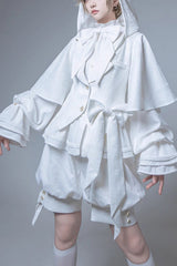 White Rabbit Hunting White Moonlight Edition Vintage Ouji Fashion Lolita Coat - White - 1