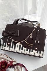 Piano Waltz Bowknot Sweet Lolita Handbag 4 Colors - Brown - 15