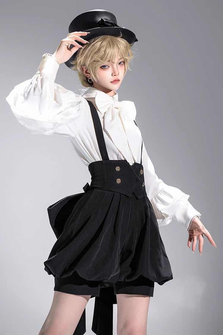 White Long Sleeves Vintage Elegant Prince Ouji Fashion Lolita Blouse - White - 1