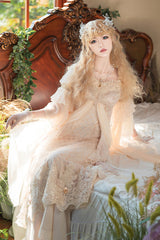 Pink [Bathing in the Light] Short Sleeves Ruffle Embroidery Lace Sweet Elegant Lolita Dress - Product - 3