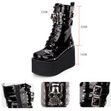 Black Skull Decorative Side Zip Gothic Lolita Boots - Product - 7