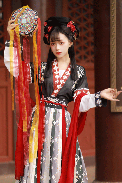 Ancient Tang Dynasty Embroidery Printing Sweet Hanfu Dress - Product - 8