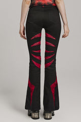 Spiderweb Claw Print Mesh Women's Gothic Flared Pants 2 Colors - Product - 11
