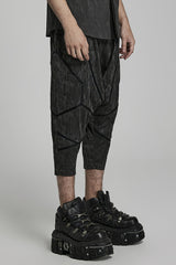 Black Stripes Print Baggy Men's Punk Pants - Product - 2