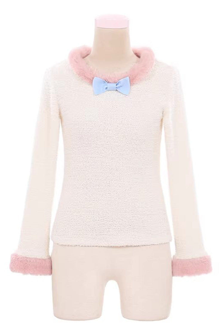 [Bunny Transformation] Detachable Bunny Cake Sleeveless Triple-Layered Ruffled Bow Sweet Strap Dress 2 Colors - White/Pink-Blouse - 12