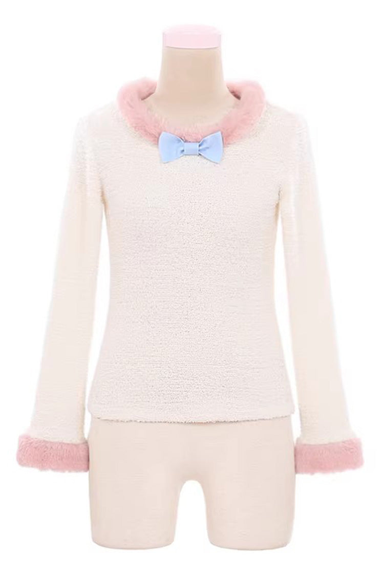 [Bunny Transformation] Detachable Bunny Cake Sleeveless Triple-Layered Ruffled Bow Sweet Strap Dress 2 Colors - White/Pink-Blouse - 12