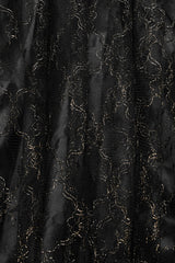 Black/Gold Boat Neck Off Shoulder Print Hollow Stitching Mesh Women's Gothic Dress - Product - 6