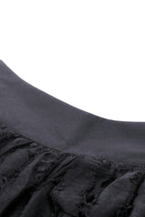 Black High Waisted Irregular Women's Punk Super Mini Skirt - Product - 15