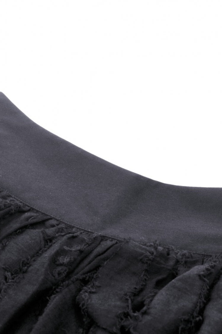 Black High Waisted Irregular Women's Punk Super Mini Skirt - Product - 15