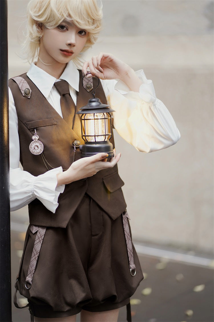 Brown Bunny Detective Prince Ouji Lolita Set - Product - 6