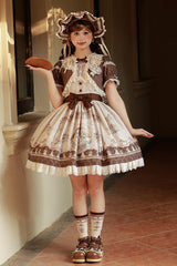 Sea Salt Fairy Tale Doll Short Sleeves Print Ruffle Bowknot Sweet Lolita Dress 2 Colors - Product - 2