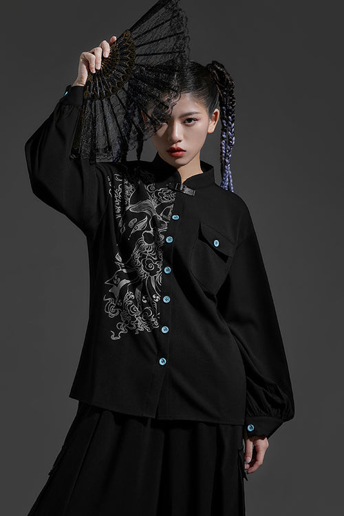 The Unknown Master Qi Ouji Lolita Blouse - Black - 5