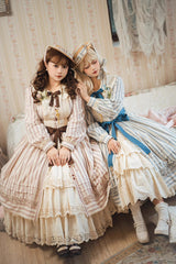Forest Atlas Striped Print Long Sleeves Bowknot Sweet Lolita Dress 3 Colors - Product - 21