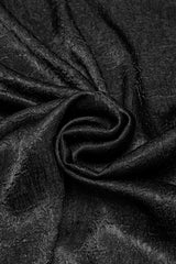 Black Stand Collar Long Puff Sleeves Jacquard Ruffle Embroidery Men's Gothic Blouse - Product - 8