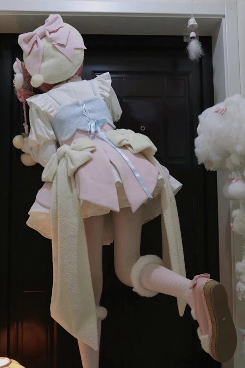 Stand Up Collar Long Sleeves High Waisted Thickened With Vest Sweet (Dress Only) detail view 4