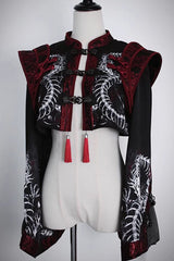 [Bone Dragon] Long Sleeves Print Ouji Fashion Classic Lolita Coat 2 Colors - Product - 4