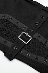 Stitching Slim Mesh Buckles Eyelets Women's Steampunk Leggings 2 Colors - Product - 5