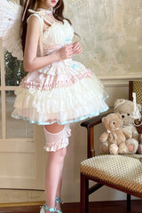 Pink [Dream Girl] Multi-Layered Ruffle Bowknot Lace Ballet Sweet Lolita Dress - Product - 6