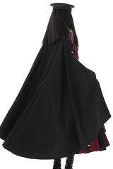Red/Black [Scarlet Night Knight] Metal Chain Print Bowknot Gothic Military Elegant Lolita Dress - Product - 11