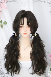 Secondary Fluffy Wool Curls Sweet Lolita Long Wig 2 Colors front view