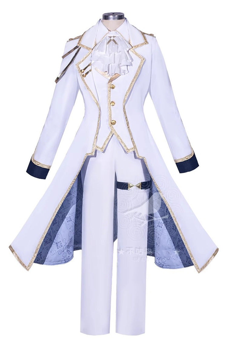 White Angel Prince Handsome Ouji Lolita Set (Including Coat, Shirt, Pants, Vest, Scarf) - Product - 3
