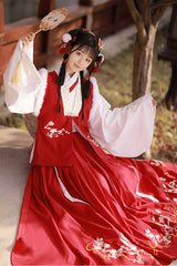 Chinese Ancient Style Collocation Waistcoat Sweet Hanfu Dress - Product - 4