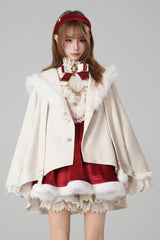 Beige [Clock of Reincarnation Cycles] Cat Ears Magic Hooded Sweet Lolita Coat Cloak - Product - 5