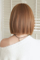 Roasted Brown Japanese Style Full Air Bangs Straight Sweet Lolita Short Wig - Product - 3