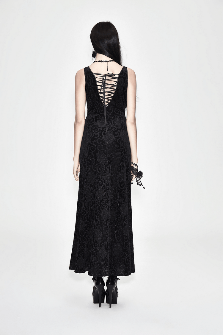 Black And Purple Sexy Gothic Lace Dress / Long Dress With Decorative Roses and Lacing - image 15