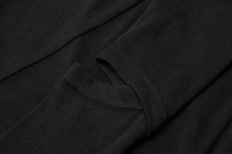 Black Asymmetric Knit Dress with Sleeve Cut-Outs - image 8