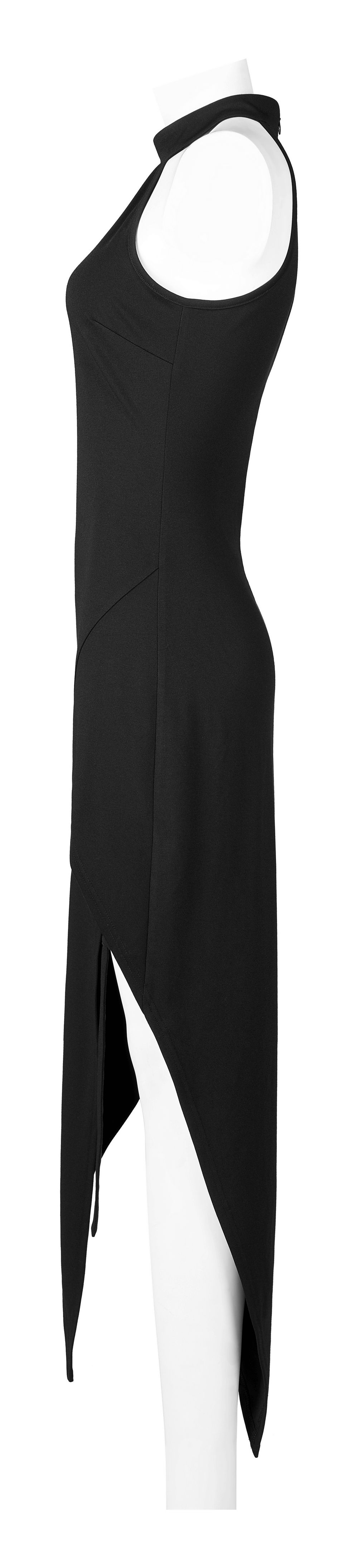 Black Asymmetrical Dress with Punk Cross-Leg Loops - image 5