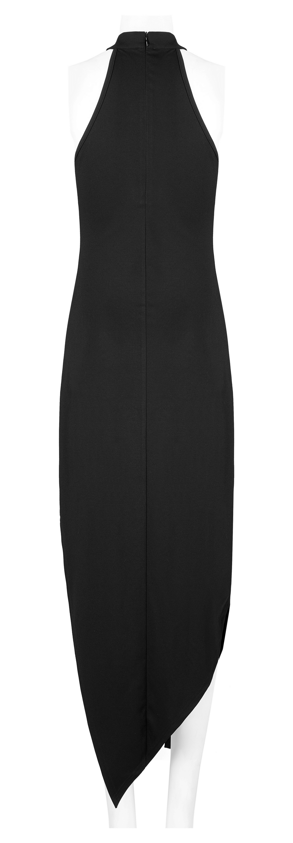 Black Asymmetrical Dress with Punk Cross-Leg Loops - image 6