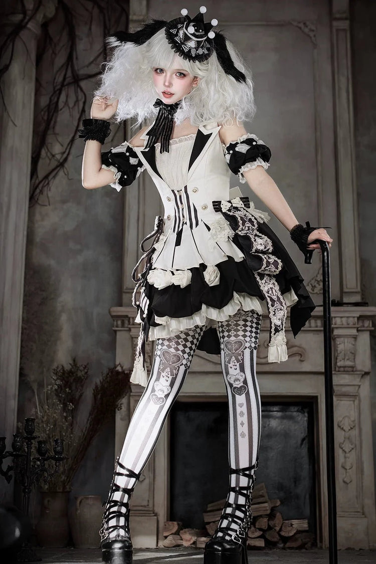 Black Candy Cane circus Gothic Lolita full set 1