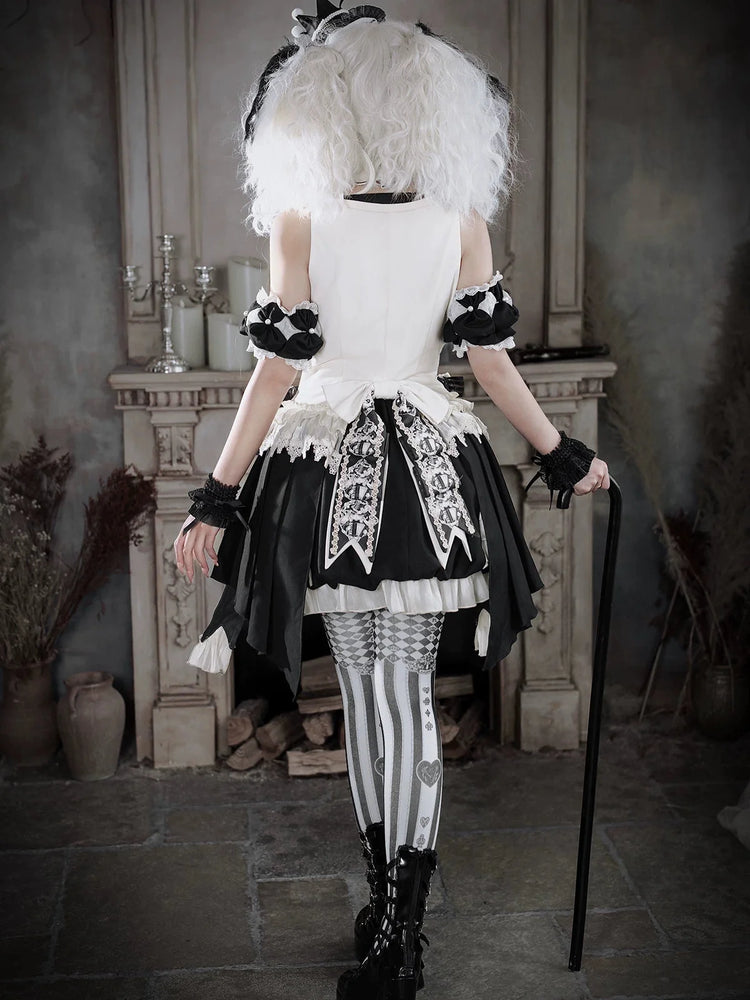 Black Candy Cane circus Gothic Lolita full set 6