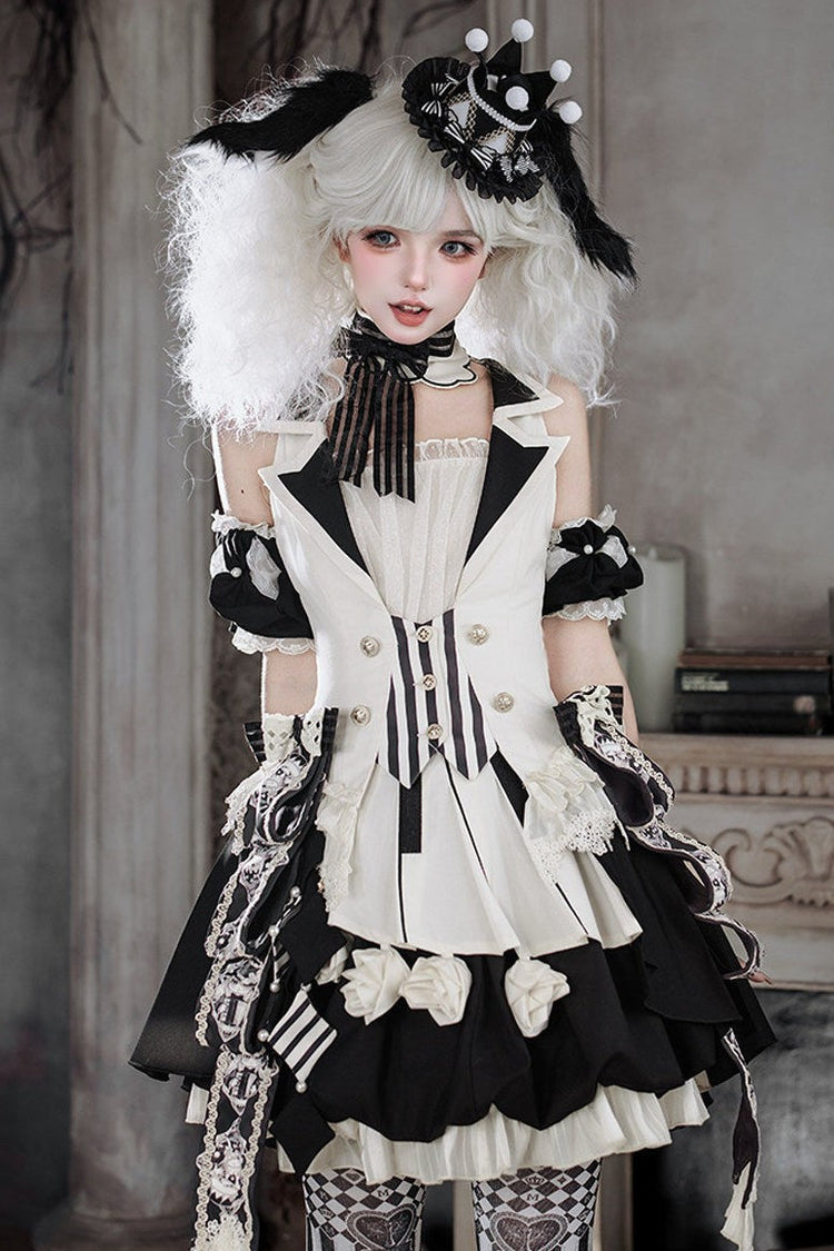 Black Candy Cane circus Gothic Lolita full set 3