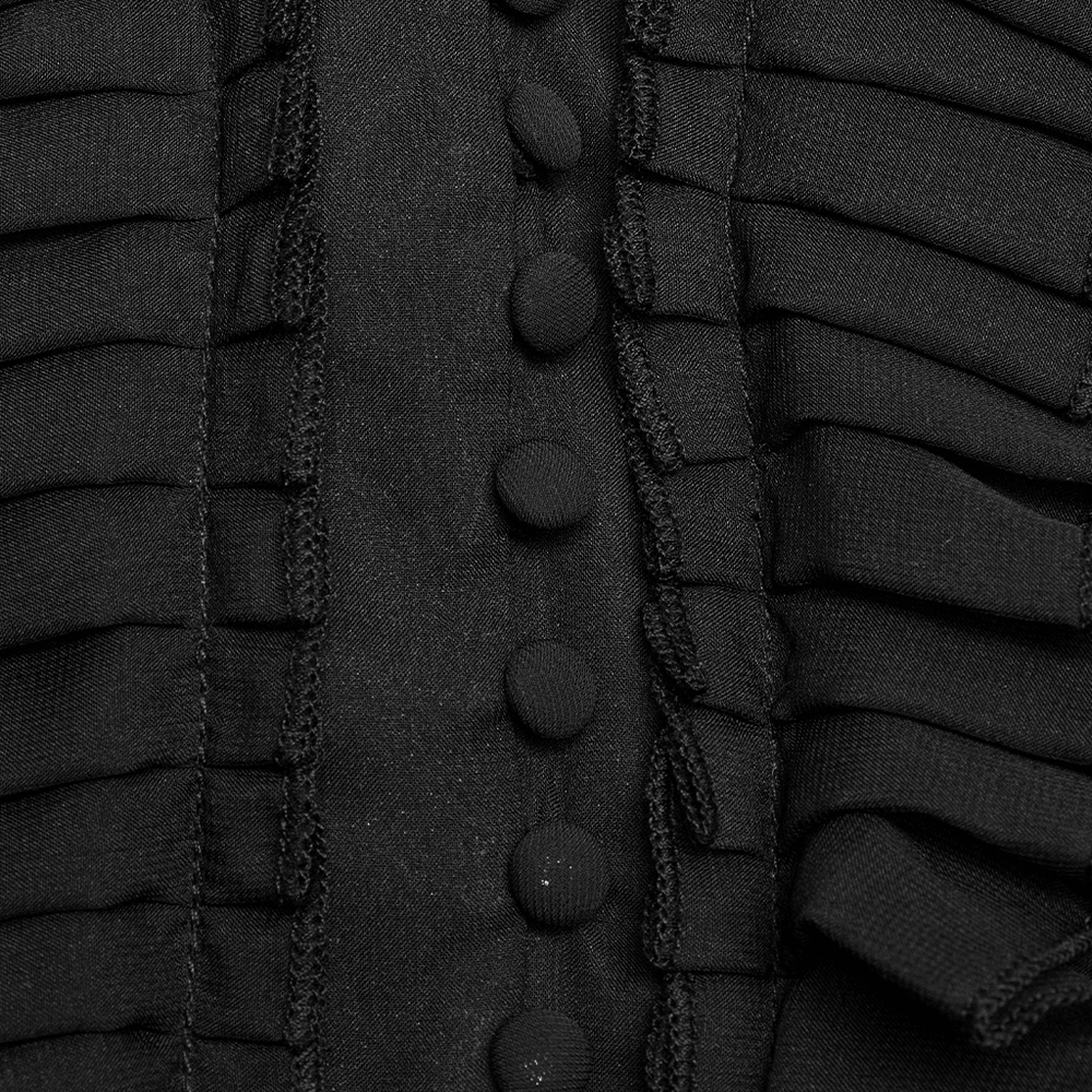 Black Chiffon Dress with Asymmetrical Layered Hem - image 7